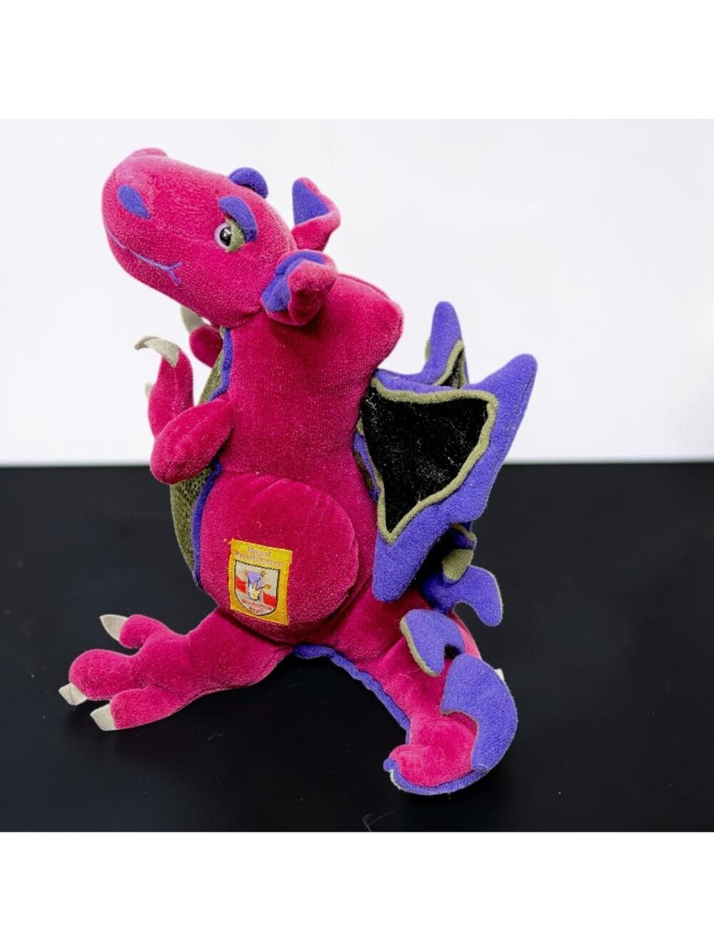 Manhattan Toy Plush Pink & Purple Dragon Stuffed Animal 2001 Vintage Collectible